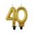 Gold number 40 birthday candle
