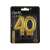 Beauty & Charm gold number 40 birthday candle packaging
