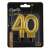 Beauty & Charm gold number 40 birthday candle packaging