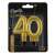 Beauty & Charm gold number 40 birthday candle packaging