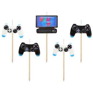 5er Set Gamer Geburtstagskerzen, Game Controller Kerzen für Kuchen Dekoration - Partyzubehör