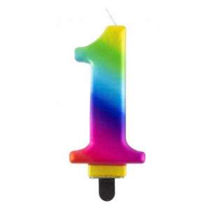 Lumânare de aniversare de culoare curcubeu, 8 cm - 1 47563448 - Decoratiuni pentru tort