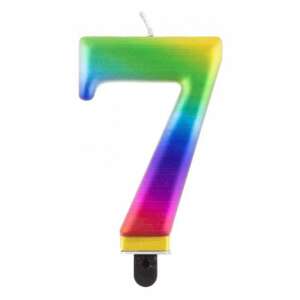 Lumânare de aniversare de culoare curcubeu, 8 cm - 7 47563466 - Decoratiuni pentru tort