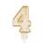 Arany csillámos számgyertya 4-es