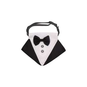 Papion de câine, negru și alb, S