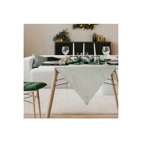Pezsgőszínű karácsonyi asztalterítő fényes szállal átszőve, 85x85 cm, Eurofirany