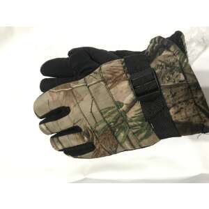 Kamuflázs vadászkesztyűk, polár béléssel, 9-es méret, állítható csuklópánt, markolatrész tapadás elősegítő bevonattal - Férfi kesztyű