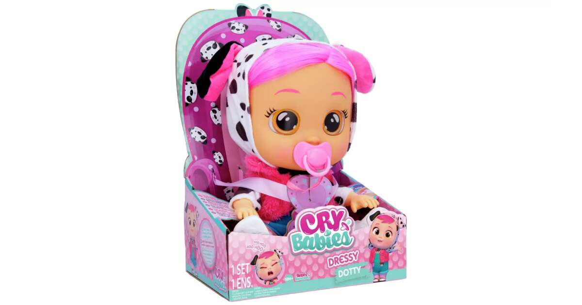 Cry Babies Doll - Dotty #white-pink