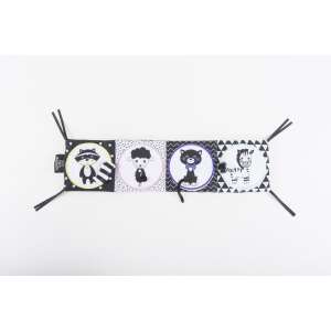 GaGaGu black and white developmental book with raccoon, sheep, cat and zebra