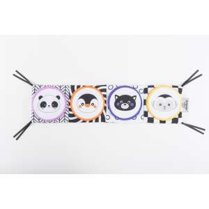 GaGaGu developmental baby book with panda, penguin, cat and polar bear faces, black and white design - Developmental Toy for Baby