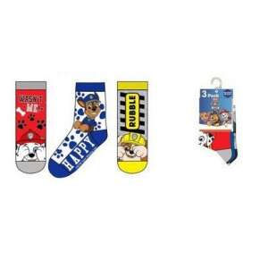 Paw Patrol 3 pack of kids socks featuring Chase, Marshall and Rubble - Fashion & Clothing