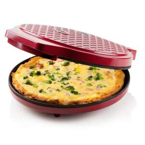 Domo My Express Pizza Maker DO9177PZ, red, non-stick, 30cm, making a pizza with vegetables - Pizza oven