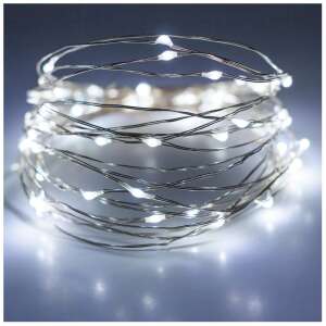 100 LED-es rézdrót fényfüzér, hidegfehér, 1,5m - Nonbrand Fényfüzér