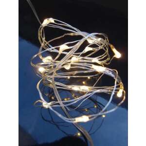 200 LED-es meleg fehér fényfüzér, 2 méteres rézdrót fényfüzér, akkumulátoros, beltéri és kültéri dekoráció - Nonbrand Fényfüzér