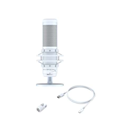 Hp hyperx microfon cu fir quadcast s - alb-gri rgb led 519P0AA