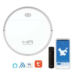 HOME ROBOT RV400 intelligent wet-dry robot vacuum cleaner, white, with app control, HEPA filter, remote control - Robot Vacuum