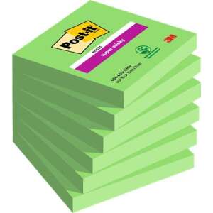 3M Post-it Super Sticky Notes, Green, 76x76 mm, 6x90 Sheets - Notepad