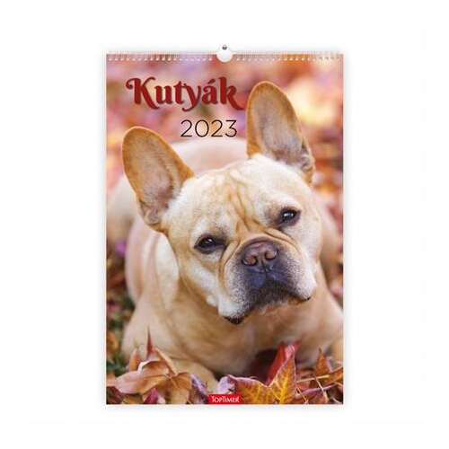TOPTIMER стенен календар с френски булдог, 2023