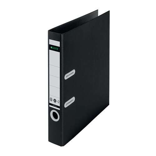 LEITZ 50mm A4 black ring binder, recycled cardboard, 180 Recycle