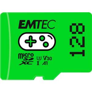 EMTEC Memóriakártya, microSD, 128GB, UHS-I/U3/V30/A1, EMTEC "Gaming" 47635053 