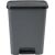Front view of CURVER Compatta 50L dark grey pedal bin