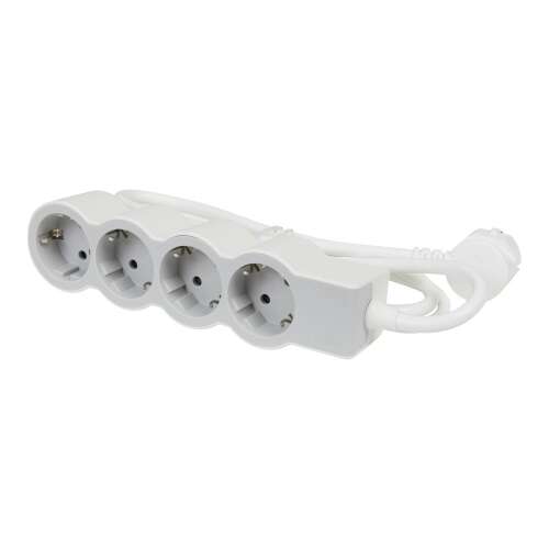 LEGRAND 4-socket extension cord with 1.5m cable, white-grey