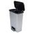 CURVER Compatta 50L pedal bin, rectangular, black and silver, open lid