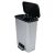 CURVER Compatta 50L pedal bin, rectangular, black and silver, open lid