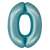 Világoskék 0-ás szám fólia lufi, 76 cm