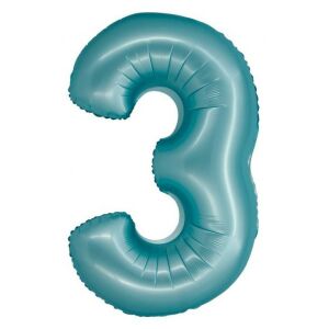 Turquoise Number 3 Foil Balloon, 76cm - Balloon