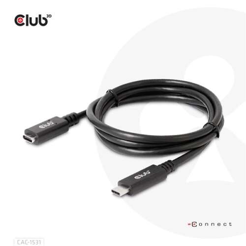 Кабел за удължаване Club 3D USB Gen1 Type-C 5Gbps 60W(20V/3A) 4K60Hz M/F 1m/3,28ft