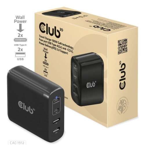 Ada club3d usb-c adaptor de alimentare usb-c 100w eu - încărcător de rețea 47638086