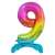 Rainbow number 9 foil balloon with stand, 74 cm