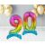 Rainbow Number 9 Foil Balloon with Stand, Colorful Party Decoration