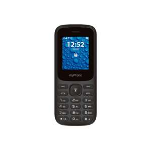 myPhone 2220 Dual SIM mobile phone, black, front view - Senior Phone