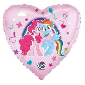 My Little Pony Hug Herzförmiger Folienballon, Pinkie Pie und Rainbow Dash umarmen sich, 45 cm, rosa - Amscan Luftballons