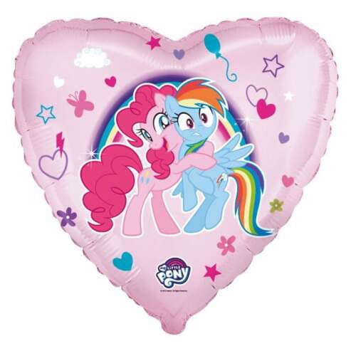 My Little Pony Hug heart shaped foil balloon, Pinkie Pie and Rainbow Dash hugging, 18 inch, pink