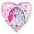 My Little Pony Hug heart shaped foil balloon, Pinkie Pie and Rainbow Dash hugging, 18 inch, pink