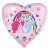 My Little Pony Hug heart shaped foil balloon, Pinkie Pie and Rainbow Dash hugging, 18 inch, pink