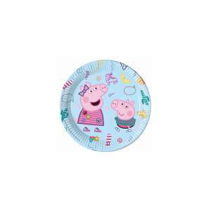 Peppa Pig Pappteller, 8er Pack, 23 cm, blau, mit Peppa und George auf Rollschuhen - Peppa Pig