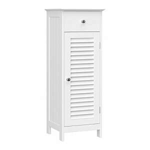 White bathroom cabinet with a drawer and a louvered door - Bathroom cabinet