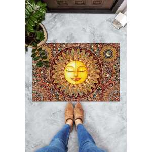 Multicolored doormat with a sun design, 45 x 70 cm - Doormat