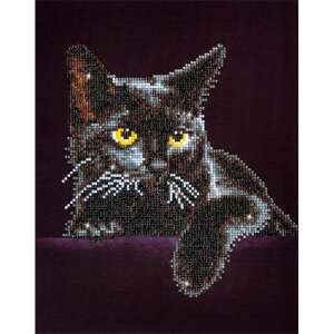 Diamond painting kit, black cat, Diamond Dotz, 4389 diamonds, 27.9x35.5 cm - Diamond Dotz