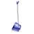 Blue plastic dustpan with broom and telescopic handle, LUX brand
