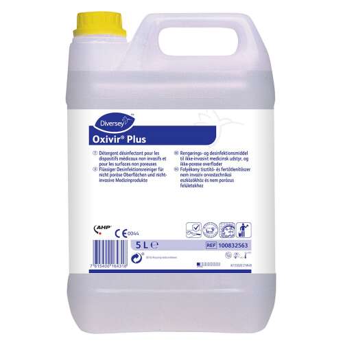Oxivir Plus 5 Liter Surface Disinfectant Concentrate, a broad-spectrum cleaner and disinfectant for non-porous surfaces and non-invasive medical devices