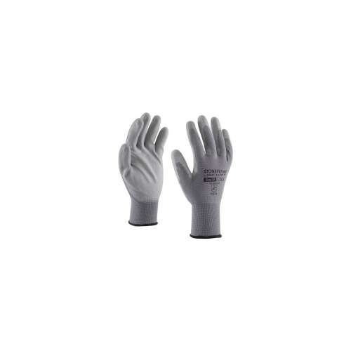 Fitting Handschuhe Polyester PU mit Handflächengriff Größe 9 grau