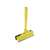 Yellow window squeegee with rubber blade and sponge, 22 cm wide