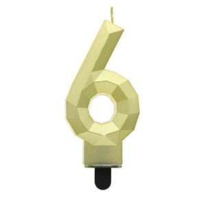 Gold 6 Diamond Metallic Zahlenkerze, Kuchenkerze 50299691 - Amscan