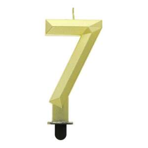 Gold number 7 birthday candle - Birthday Candle & Cake Topper