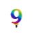 Galaxy Colorful Number Candle 9 50292537